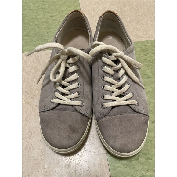 ECCO Grey Womens Soft 7 Walking Suede Leather Sneaker Size  9-9.5 40 EU Travel - Picture 2 of 9